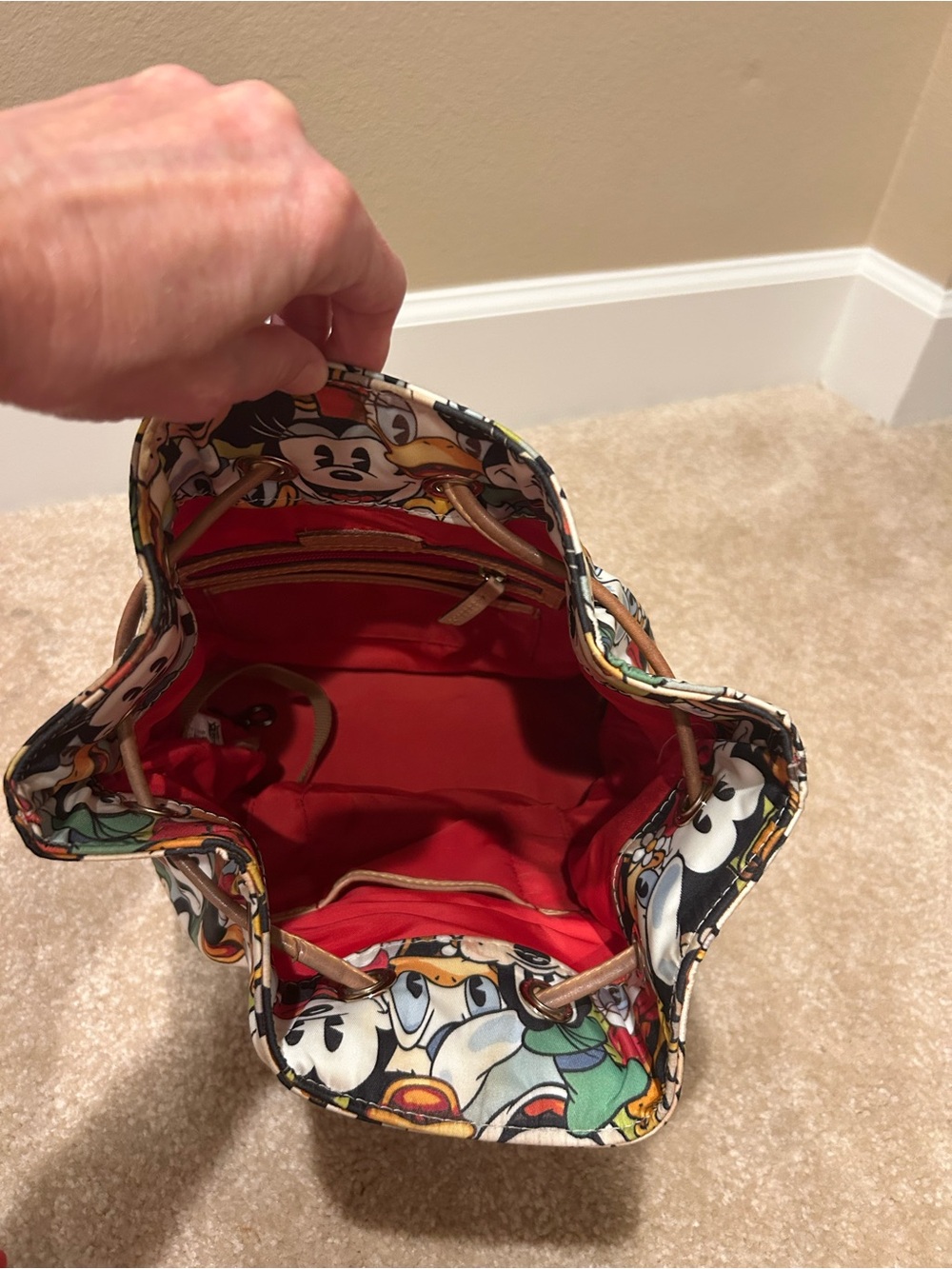 Dooney & Bourke Multicolor Disney Character Drawstring Backpack - Picture 6 of 8